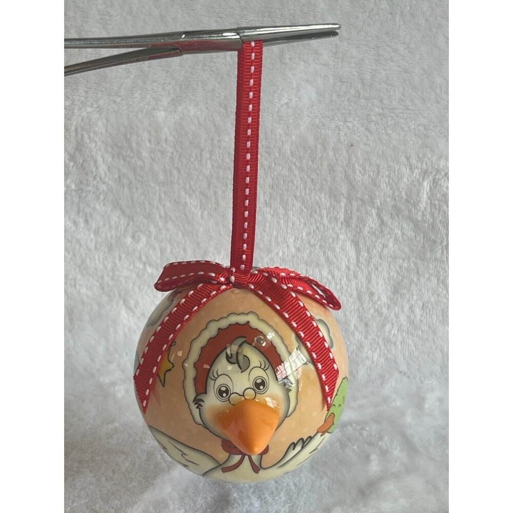 Twinkling Treasures Country Mother Goose Ball Blinking Nose Holiday Ornament